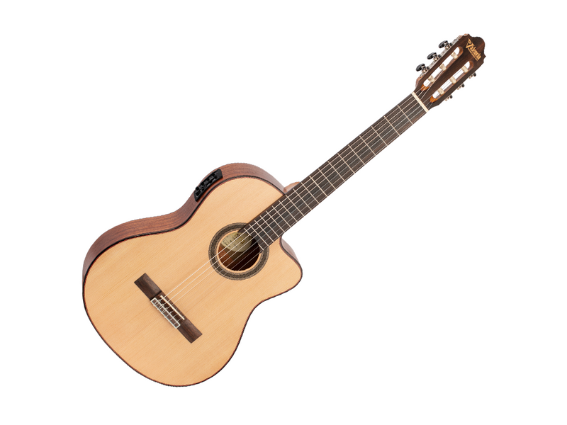 Valencia 700 Series Full Size Spruce Top Classical Electric Guitar in Natural Satin