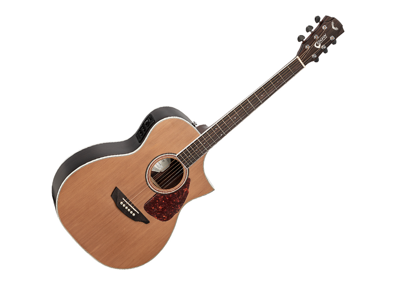 Samick SGW Series 650 Cedar Top Orchestra Acoustic Electric Guitar in Natural Satin