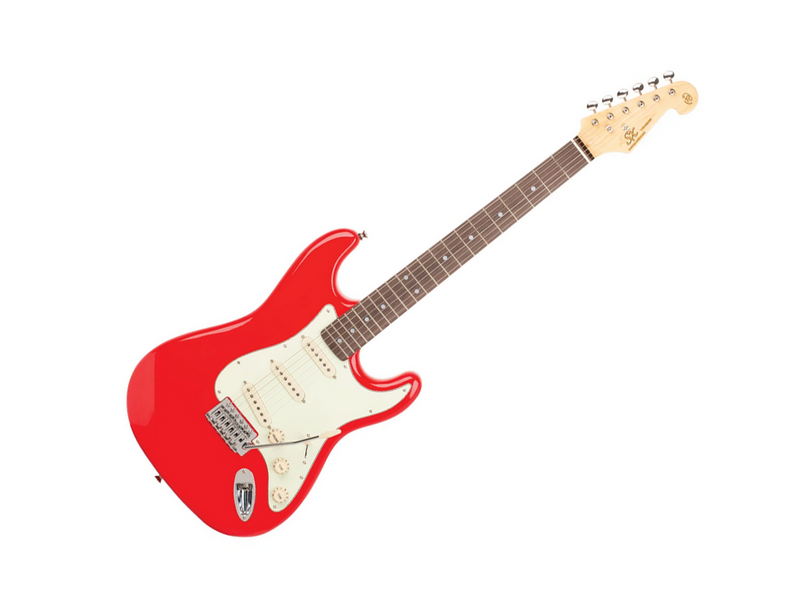 SX Vintage Series Short Scale SC Style Fiesta Red Electric Guitar