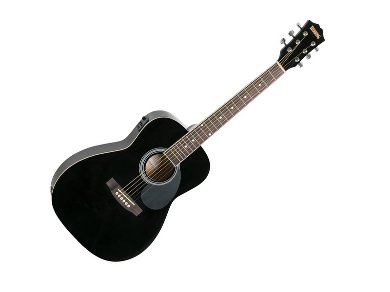Redding 3/4 Size Spruce Top Dreadnought Acoustic Electric Guitar (Black)