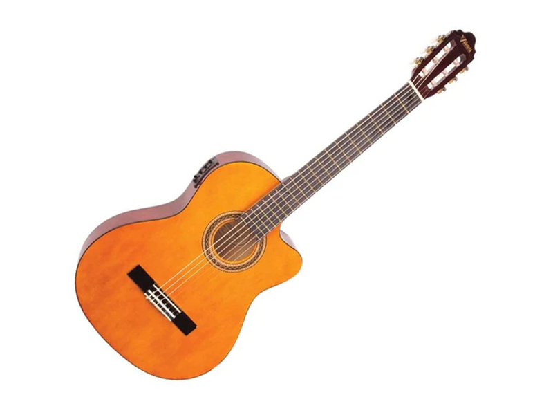 Valencia 100 Series Full Size Classical Electric Guitar in Natural Gloss