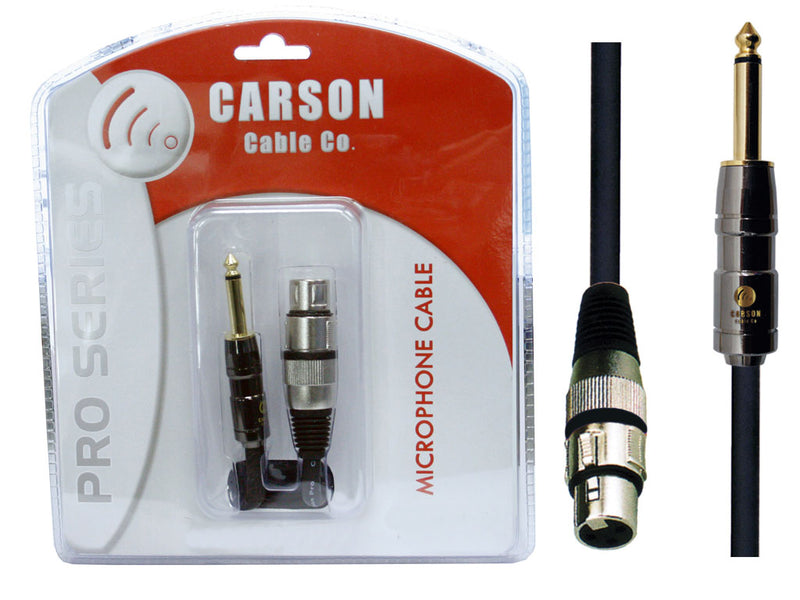 Carson 30' (9m) XLR (Female) to 1/4" TS (Male) Cable