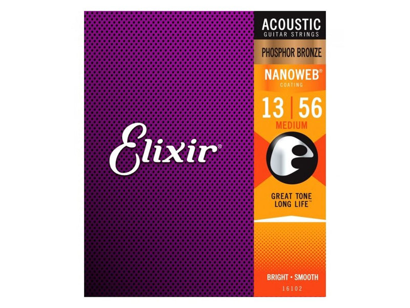 Elixir 13-56 Nanoweb Phosphor Bronze Acoustic Strings