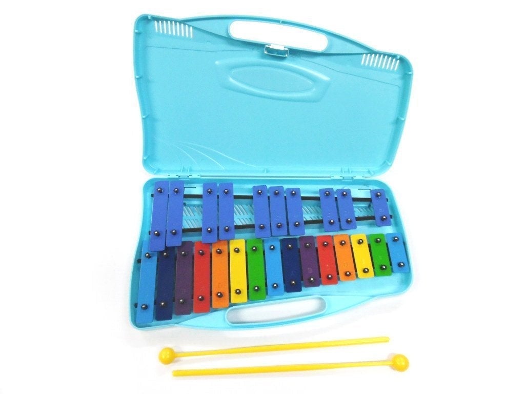 Angel AX2503 Glockenspiel 25 Notes Colorées – Instrument De Musique Pour Enfants Avec Étui Et Mailloches