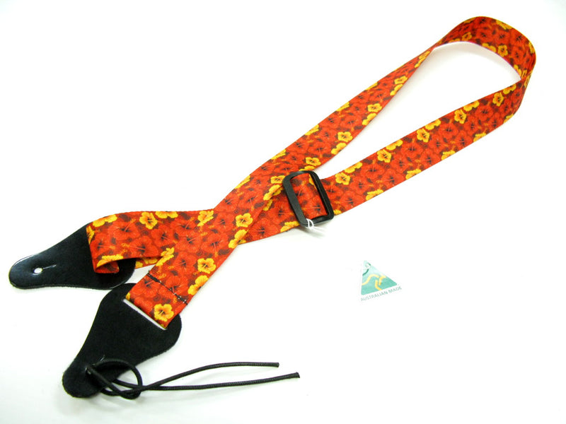 Colonal Leather Red Poly Ukulele Strap