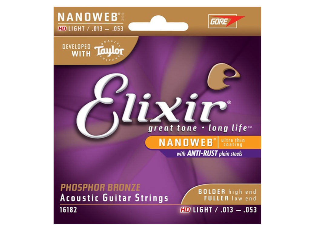 Elixir 13 53 Nanoweb Phosphor Bronze Acoustic Strings