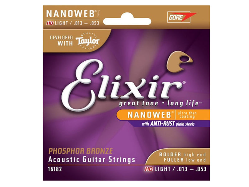 Elixir 13-53 Nanoweb Phosphor Bronze Acoustic Strings