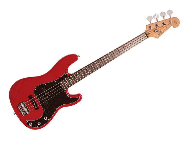 SX Vintage Style P-J Bass Fiesta Red