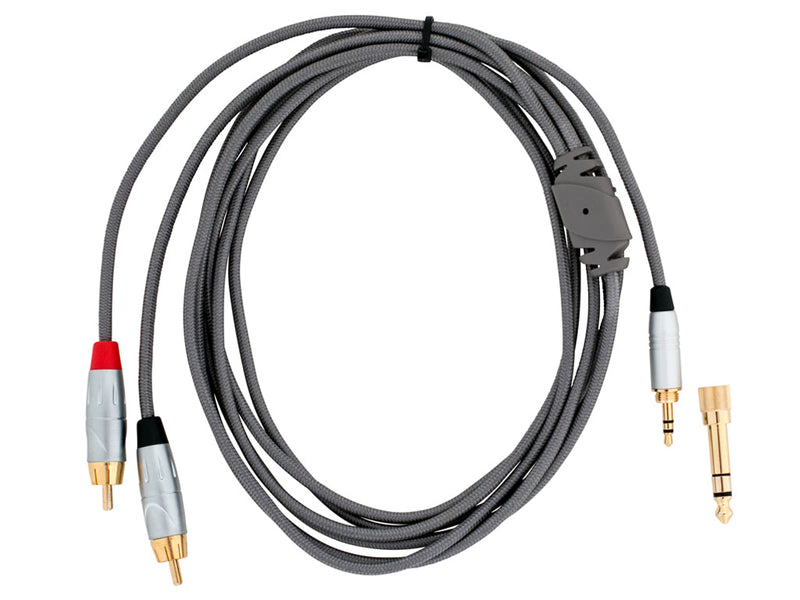 Carson 6' (1.8m) 2x RCA (Male) to Stereo AUX (Male) Cable with 1/4" TRS (Male) C