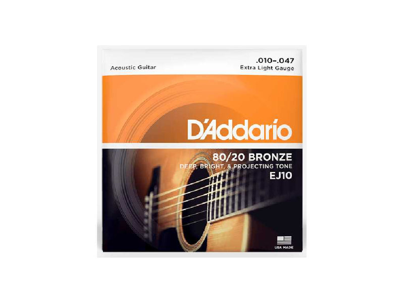 D'Addario 10-47 80/20 Bronze Acoustic Strings