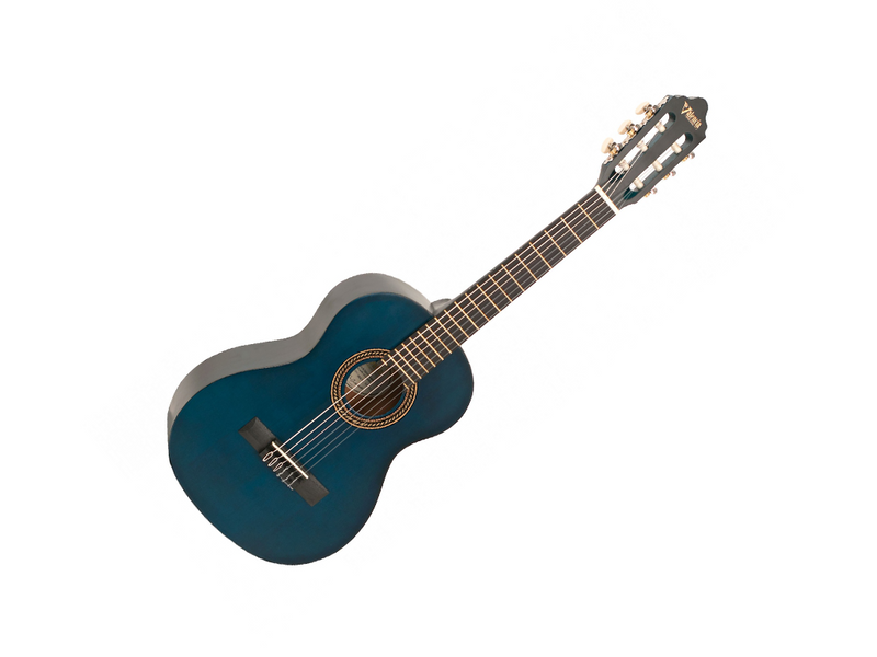Valencia 200 Series 1/2 Size Spruce Top Classical Guitar in Transparent Blue