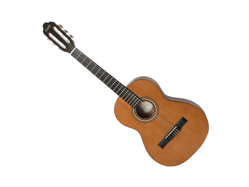 Valencia 200 Series 3/4 Size Spruce Top Hybrid Classical Guitar in Natural Satin (Left Handed)