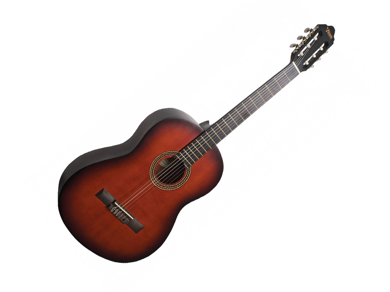 Valencia 200 Series Full Size Spruce Top Hybrid Classical Guitar in Classic Sunburst