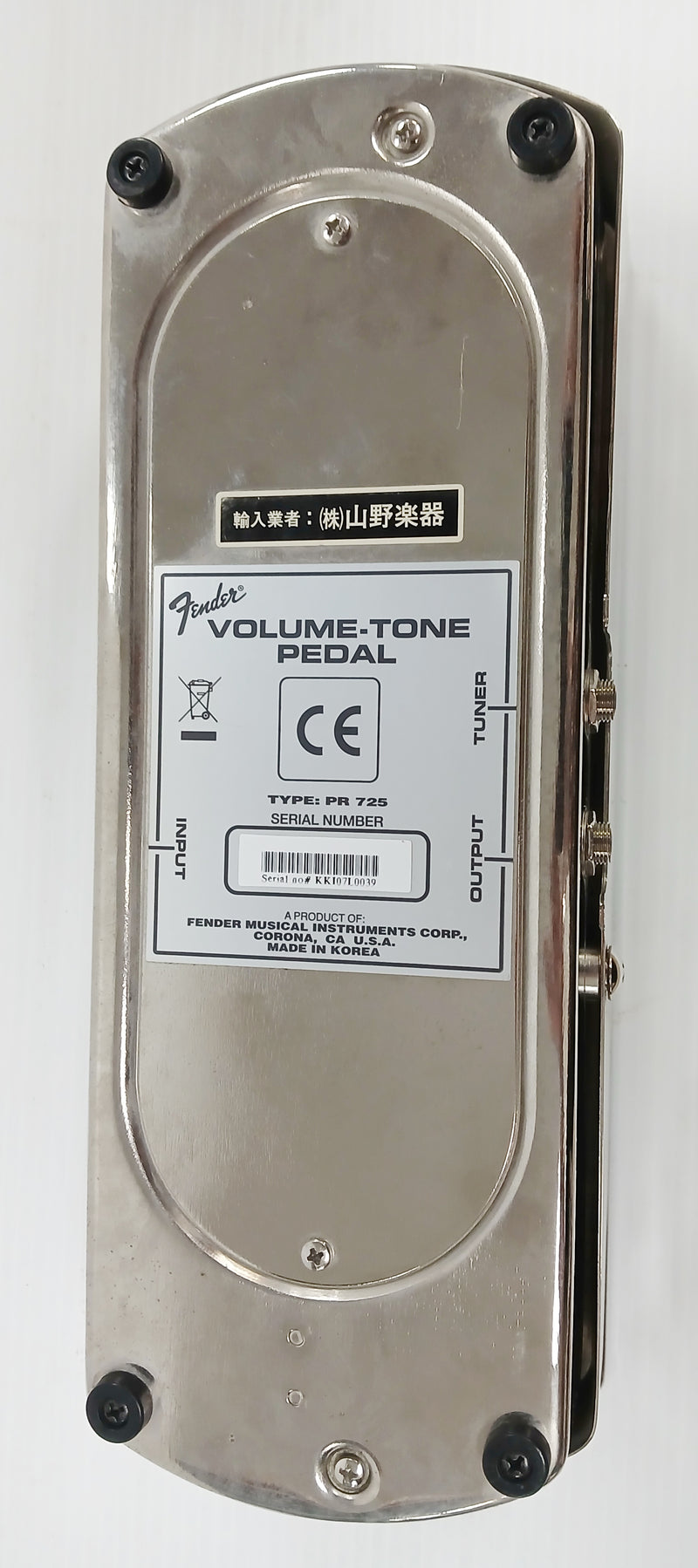 Fender PR725 Reissue Classic Volume Tone Control Steel Guitar Effect Pedal Made In Korea