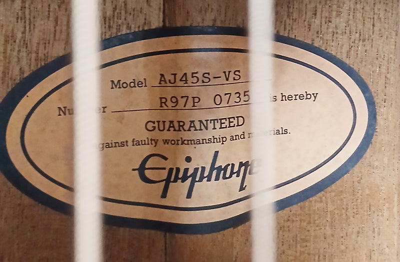 Epiphone AJ55S -VS Solid Top Acoustic Sunburst  Made In Korea