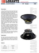 LORANTZ 10 INCH VINTAGE SERIES 30W GUITAR LOUDSPEAKER