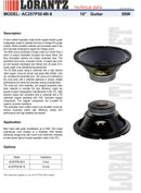 LORANTZ 10 INCH VINTAGE SERIES 50W GUITAR LOUDSPEAKER