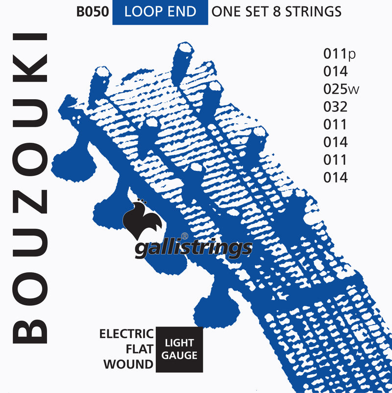 B50 Galli Elec Bouzouki Flat Wound Strings Light