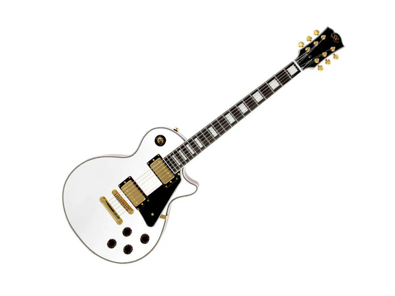 SX LP Deluxe Style Arctic White Electric Guitar