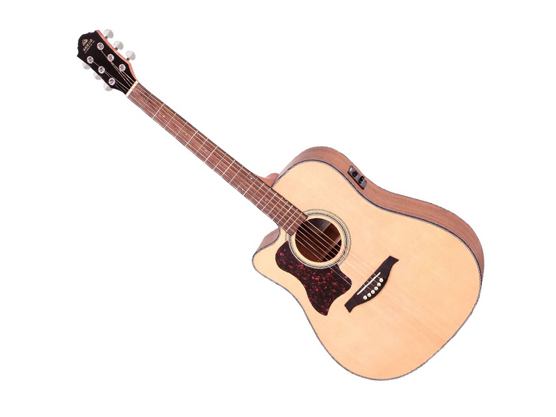 Gilman 50 Series Spruce Top Dreadnought Acoustic Electric Guitar in Natural Satin (Left-Handed)