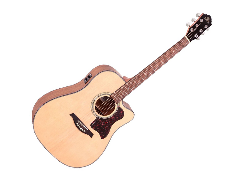 Gilman 50 Series Spruce Top Dreadnought Acoustic Electric Guitar in Natural Satin