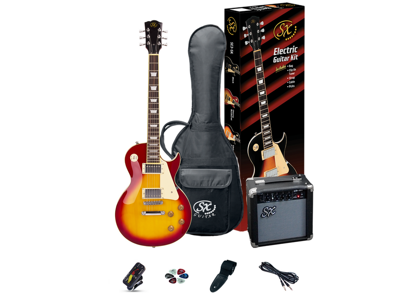 SX LP Style Cherry Sunburst Electric Guitar & Amp Pack
