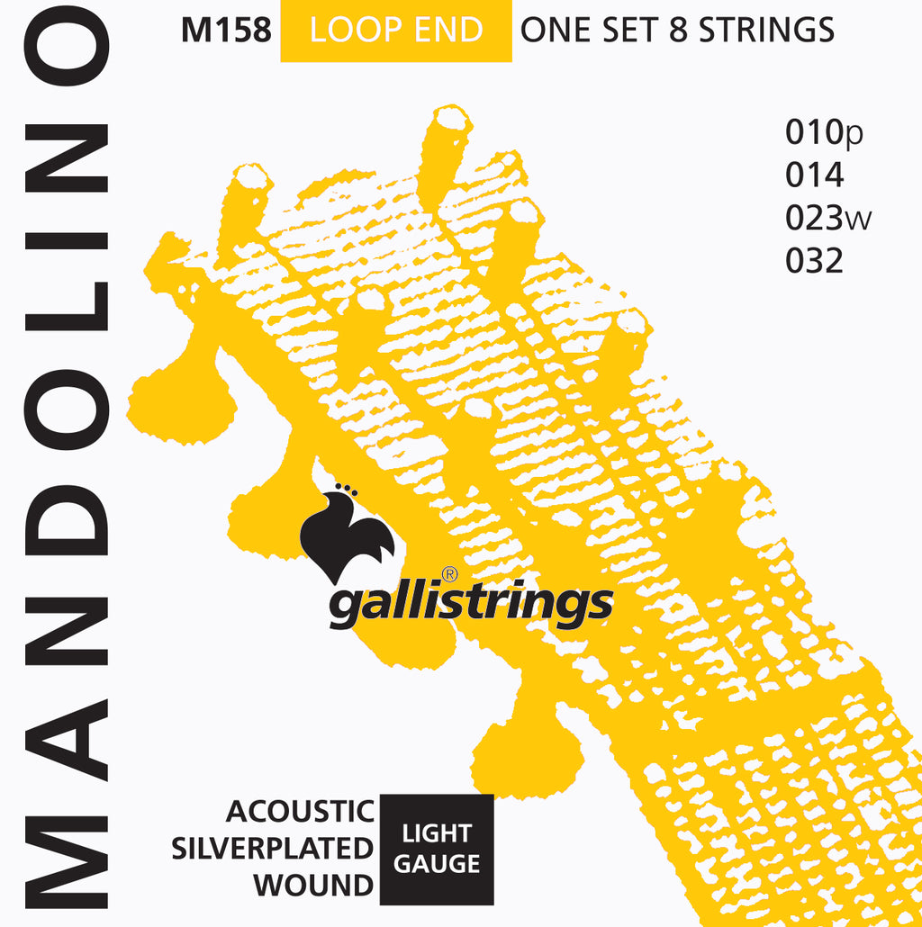 Loop End Mandolin Strings Galli Mandolin Light Silverplated Loop End String Set