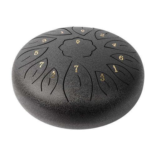 Mano 10" 13 Note Tongue Drum in C  Black C/W Mallets ,Bag Finger Pads & Book