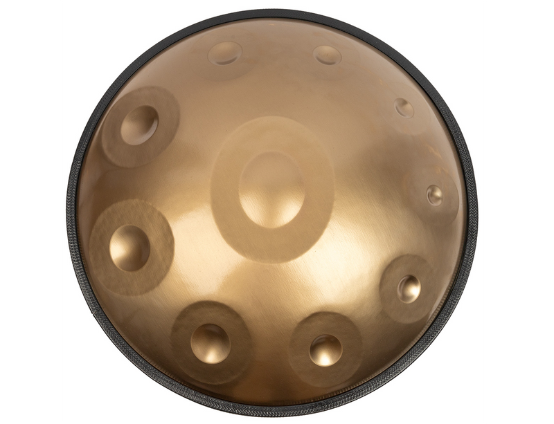MMC Hand Pan 22" Drum 10 Note D Kurd Tuning C/W Stand & Accessories Gold