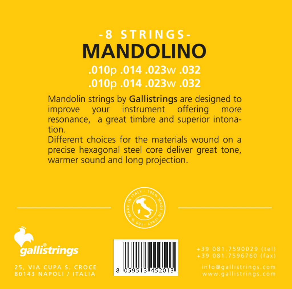 Loop End Mandolin Strings Galli Mandolin Light Silverplated Loop End String Set