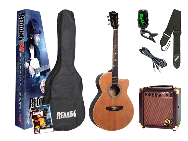 Redding 51 Series Spruce Top Grand Concert Acoustic Electric Guitar Pack in Natural Gloss