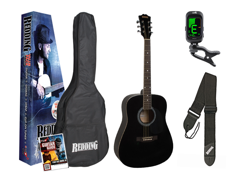 Redding 50 Series Spruce Top Dreadnought Guitar Pack (Black)