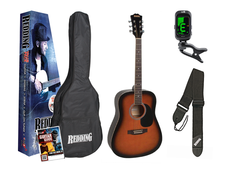 Redding 50 Series Spruce Top Dreadnought Guitar Pack (Vintage Burst)