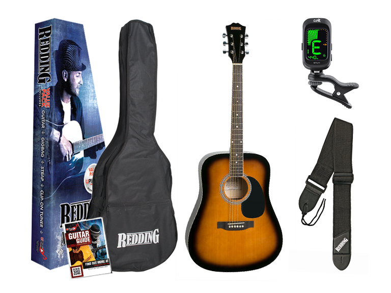 Redding 50 Series Spruce Top Dreadnought Guitar Pack (Tobacco Burst)