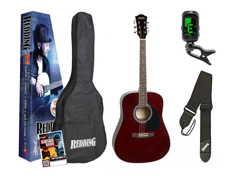 Redding 50 Series Spruce Top Dreadnought Guitar Pack (Red)