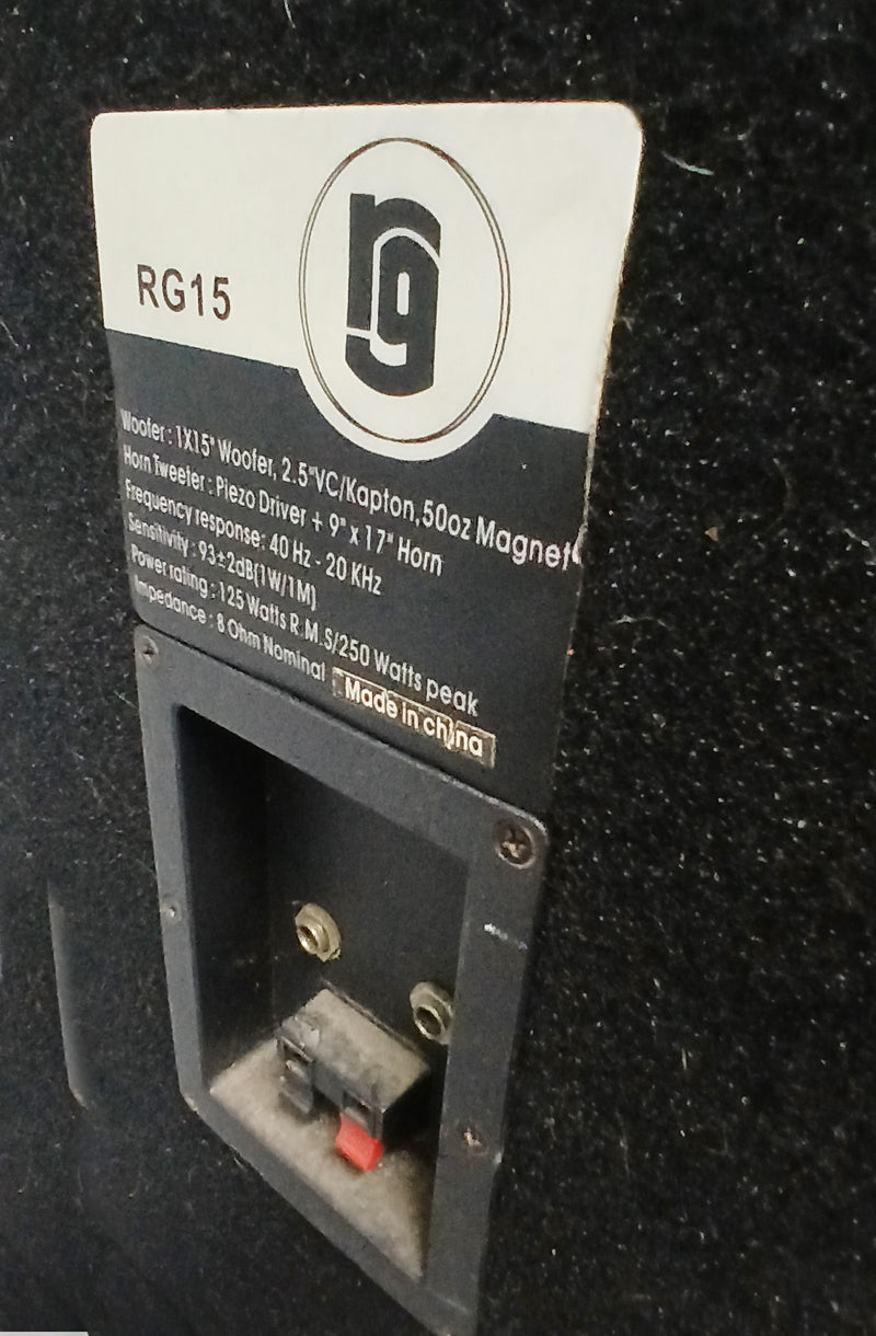 RG15 Disco/Party 15" & Horn Cabs S/H Pair Black