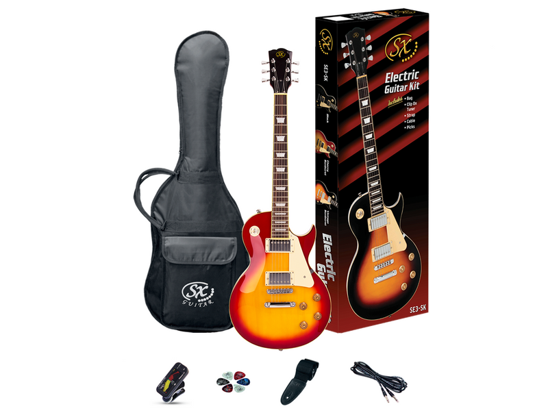 SX LP Style Cherry Sunburst Electric Guitar w/Accessories