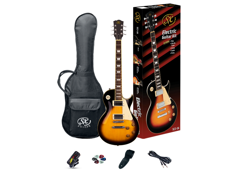 SX LP Style Vintage Sunburst Electric Guitar w/Accessories