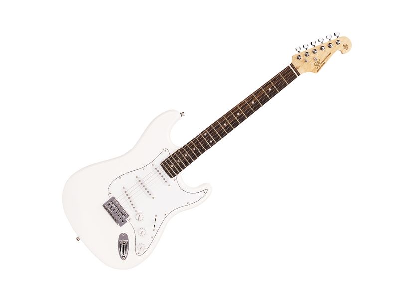 SX Standard SC Style Arctic White Electric Guitar & Amp Pack