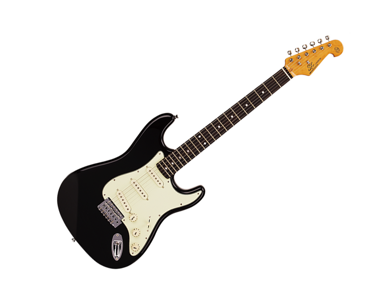 SX Vintage Series Short Scale SC Style Black Electric Guitar
