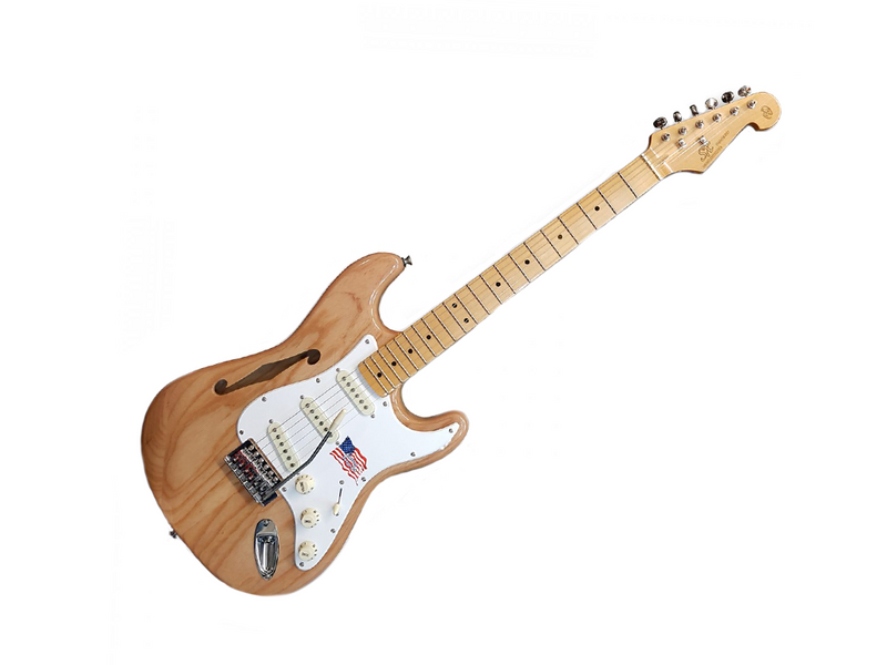 SX Ash Series SC Style Semi Hollow Natural Electric Guitar
