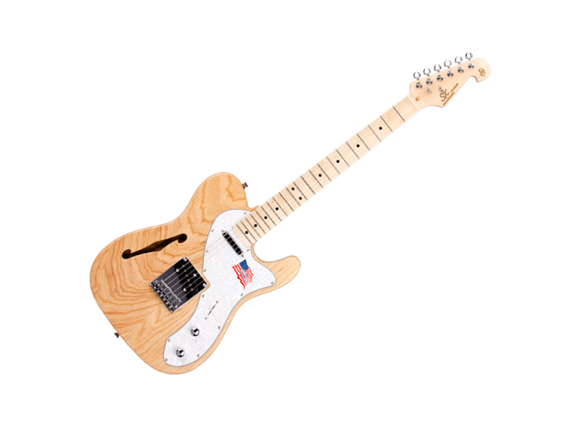 SX Ash Series TL Style Semi-Hollow Natural Electric Guitar