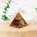 MMC Orgone Pyramid with Natural Tiger Eye Slices and Circular Patterns
