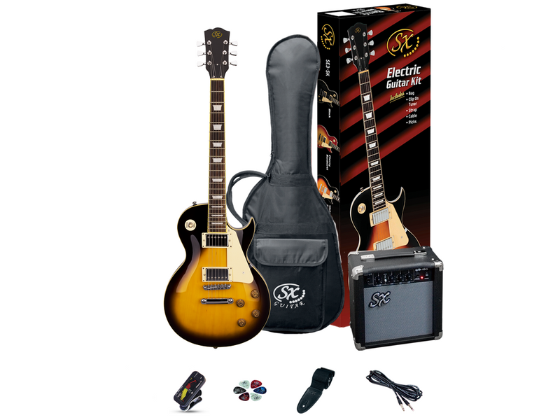 SX LP Style Vintage Sunburst Electric Guitar & Amp Pack