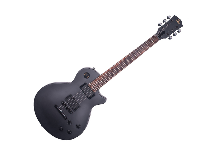 SX EE Series LP Style Satin Black Electric Guitar