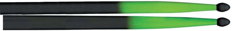 MMC 5A Nylon Tip Drumsticks Black/Fluoro Green