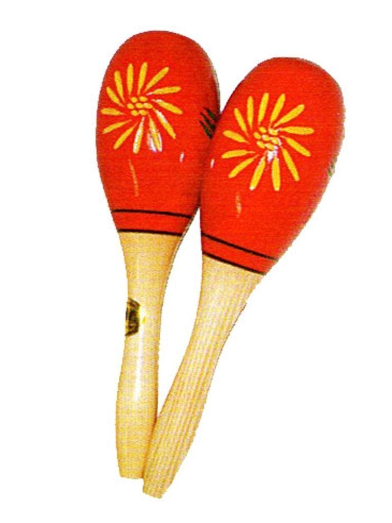 Mano Red Painted Wooden Maracas