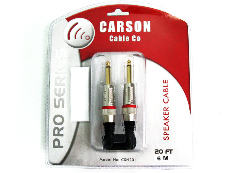 Carson 20' (6m) 1/4" TS (Male) Speaker Cable