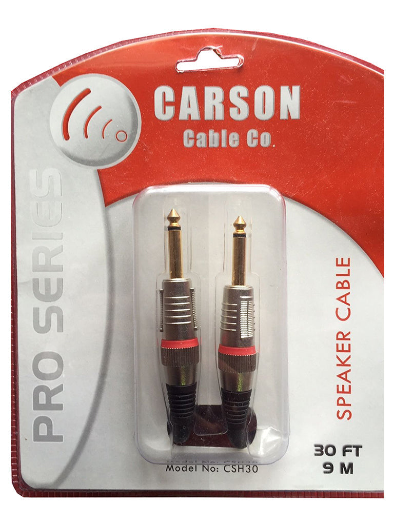 Carson 30' (9m) 1/4" TS (Male) Speaker Cable