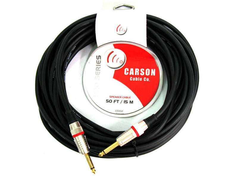 Carson 50' (15m) 1/4" TS (Male) Speaker Cable